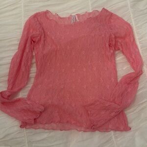 Out from Under Pink Lace Layering Top